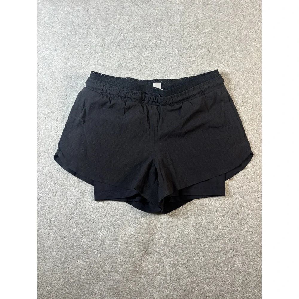 Athleta Shorts Women's 6 Black Crest 2 In‎ 1 Shortie Elastic Waist Drawstring